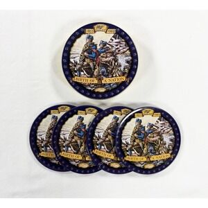 Vintage 1993 Miller Genuine Draft 1855 Birth Of A Nation 4 Metal Coasters In Tin